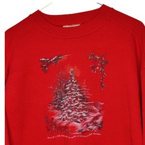 Vintage Northern Reflections Red Christmas Tree Crew Neck Sweater Long Sleeve